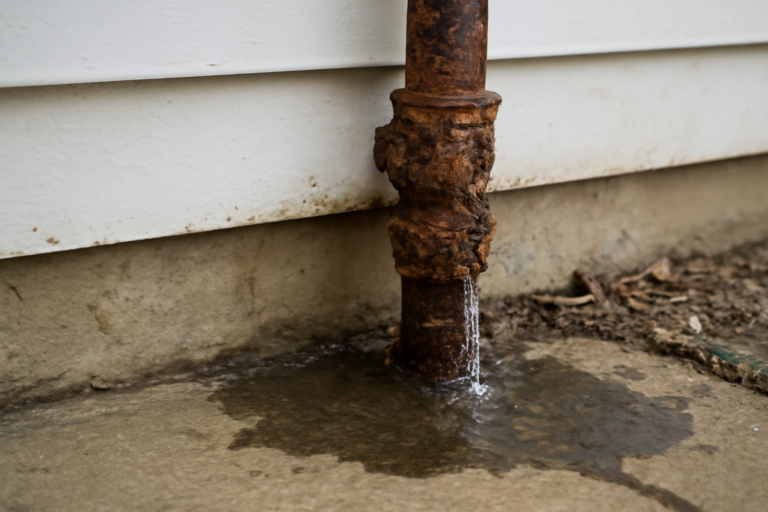 Corroded Pipe Water Removal
